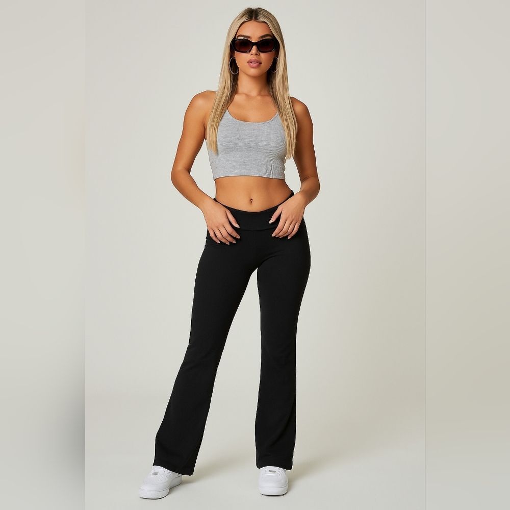 Victoria’s Secret Black Flare Lounge Pants S Soft Stretch Pull-On Y2K Cozy Loung